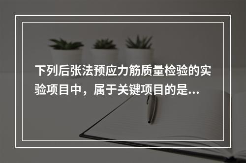 下列后张法预应力筋质量检验的实验项目中，属于关键项目的是（　