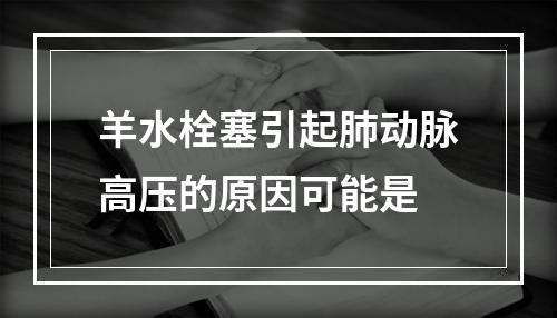 羊水栓塞引起肺动脉高压的原因可能是