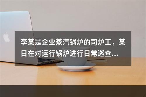 李某是企业蒸汽锅炉的司炉工，某日在对运行锅炉进行日常巡查的过