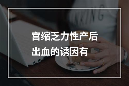 宫缩乏力性产后出血的诱因有