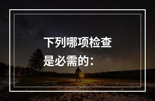 下列哪项检查是必需的：