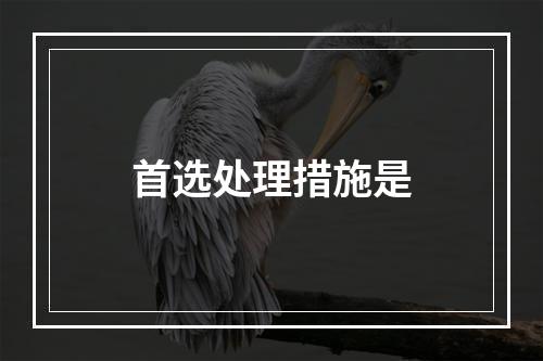 首选处理措施是