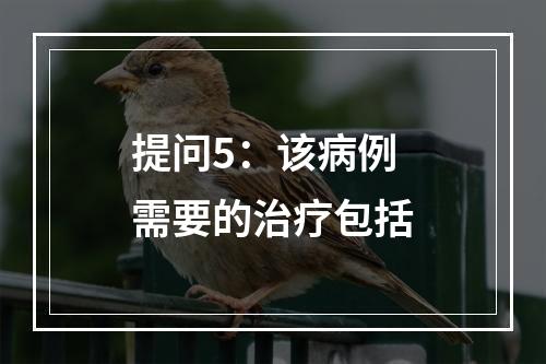 提问5：该病例需要的治疗包括