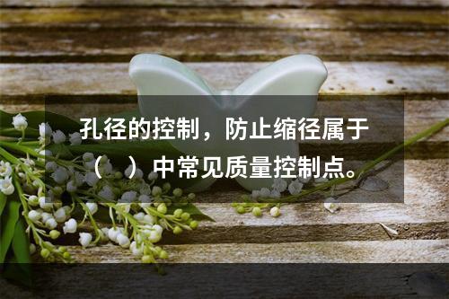 孔径的控制，防止缩径属于（　）中常见质量控制点。