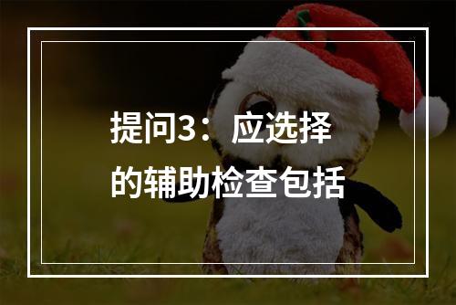 提问3：应选择的辅助检查包括