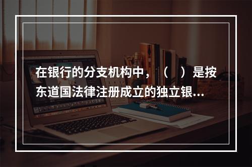 在银行的分支机构中，（　）是按东道国法律注册成立的独立银行，