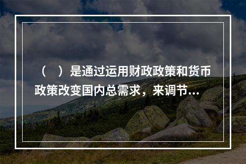 （　）是通过运用财政政策和货币政策改变国内总需求，来调节国际