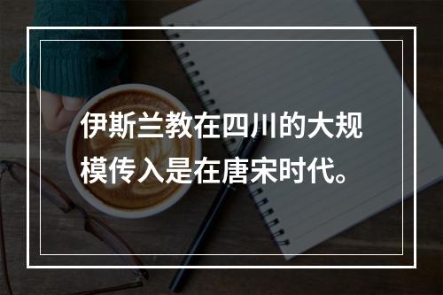 伊斯兰教在四川的大规模传入是在唐宋时代。