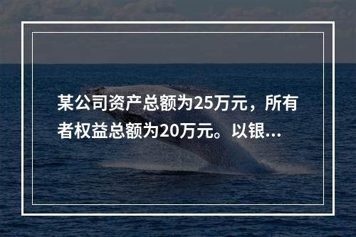 某公司资产总额为25万元，所有者权益总额为20万元。以银行存