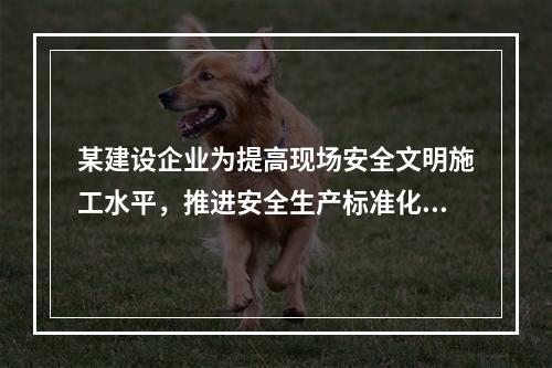 某建设企业为提高现场安全文明施工水平，推进安全生产标准化建设