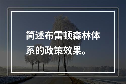 简述布雷顿森林体系的政策效果。