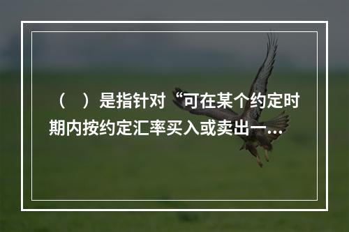 （　）是指针对“可在某个约定时期内按约定汇率买入或卖出一定数