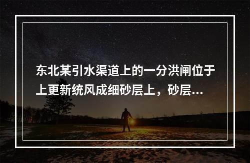 东北某引水渠道上的一分洪闸位于上更新统风成细砂层上，砂层底