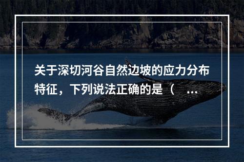 关于深切河谷自然边坡的应力分布特征，下列说法正确的是（　　