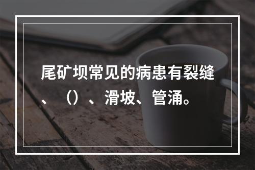 尾矿坝常见的病患有裂缝、（）、滑坡、管涌。