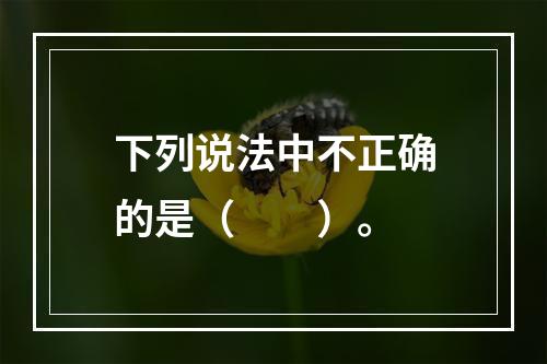 下列说法中不正确的是（　　）。