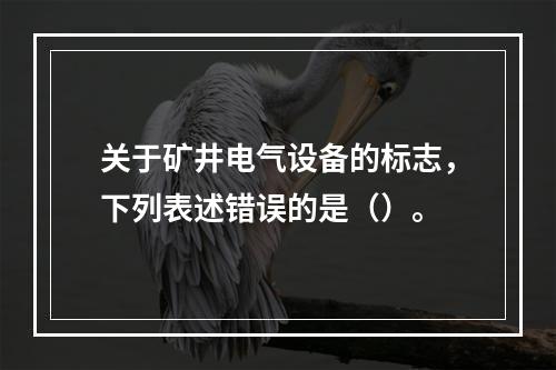 关于矿井电气设备的标志，下列表述错误的是（）。