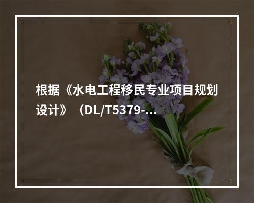 根据《水电工程移民专业项目规划设计》（DL/T5379-2