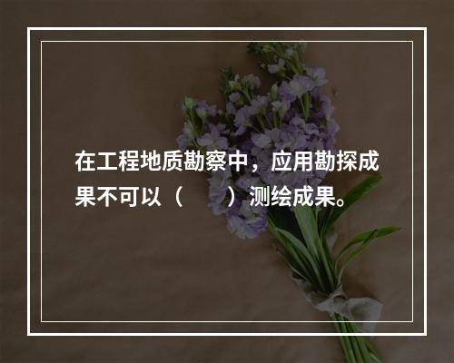 在工程地质勘察中，应用勘探成果不可以（　　）测绘成果。