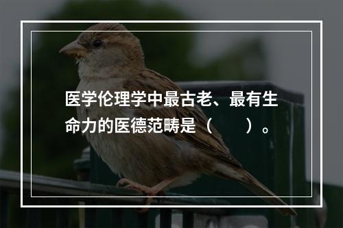 医学伦理学中最古老、最有生命力的医德范畴是（　　）。