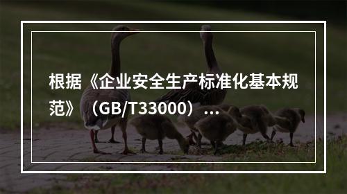 根据《企业安全生产标准化基本规范》（GB/T33000），结