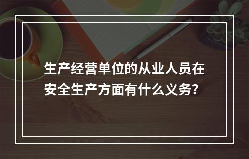 生产经营单位的从业人员在安全生产方面有什么义务？