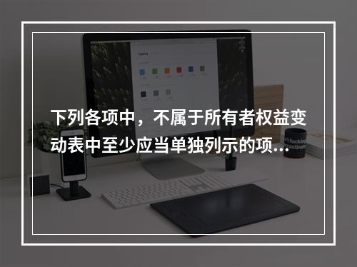 下列各项中，不属于所有者权益变动表中至少应当单独列示的项目是