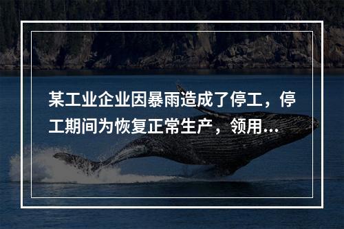 某工业企业因暴雨造成了停工，停工期间为恢复正常生产，领用原材