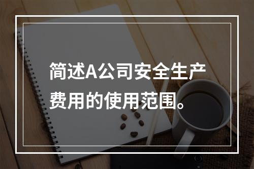 简述A公司安全生产费用的使用范围。