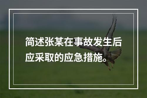 简述张某在事故发生后应采取的应急措施。