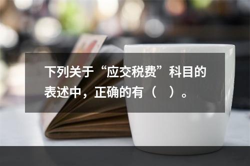 下列关于“应交税费”科目的表述中，正确的有（　）。