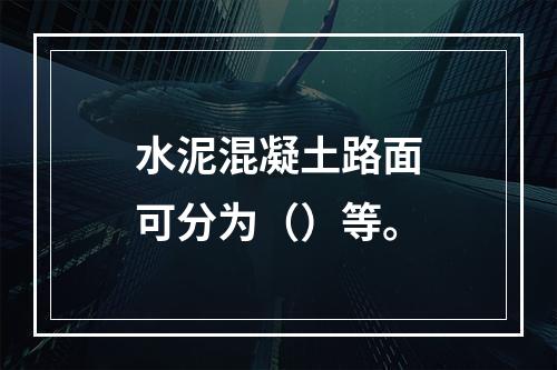 水泥混凝土路面可分为（）等。