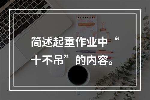 简述起重作业中“十不吊”的内容。