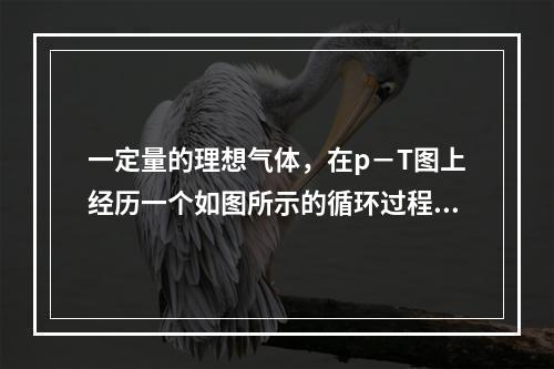 一定量的理想气体，在p－T图上经历一个如图所示的循环过程（a