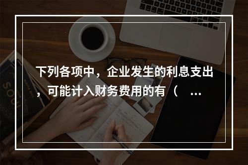 下列各项中，企业发生的利息支出，可能计入财务费用的有（　）。