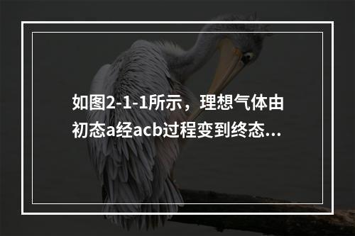 如图2-1-1所示，理想气体由初态a经acb过程变到终态b则