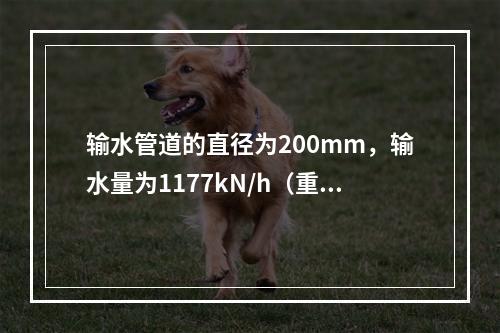 输水管道的直径为200mm，输水量为1177kN/h（重量流