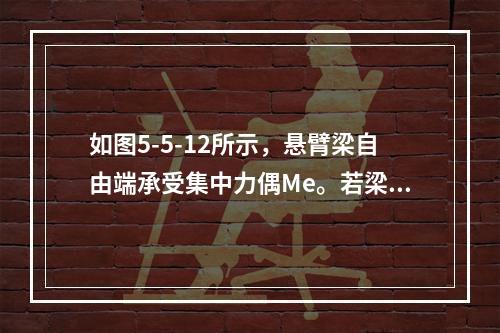 如图5-5-12所示，悬臂梁自由端承受集中力偶Me。若梁的长