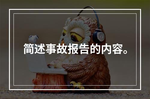 简述事故报告的内容。