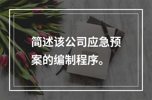 简述该公司应急预案的编制程序。