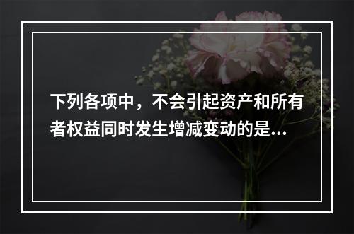 下列各项中，不会引起资产和所有者权益同时发生增减变动的是(　