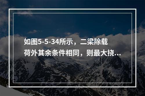 如图5-5-34所示，二梁除载荷外其余条件相同，则最大挠度比