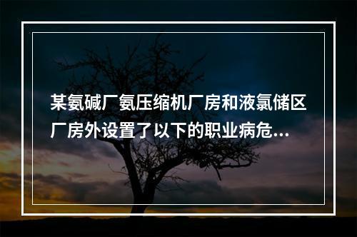 某氨碱厂氨压缩机厂房和液氯储区厂房外设置了以下的职业病危害因