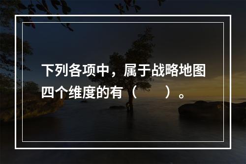 下列各项中，属于战略地图四个维度的有（　　）。