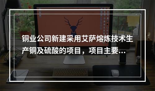 铜业公司新建采用艾萨熔炼技术生产铜及硫酸的项目，项目主要工艺