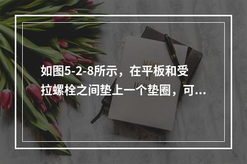 如图5-2-8所示，在平板和受拉螺栓之间垫上一个垫圈，可以提