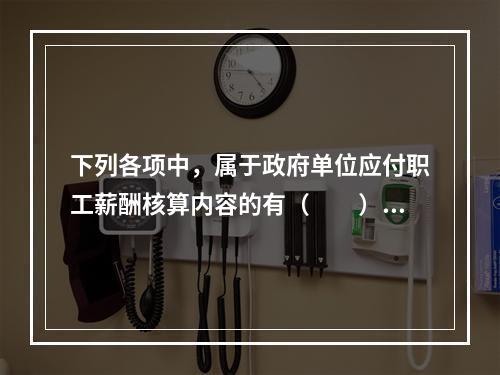 下列各项中，属于政府单位应付职工薪酬核算内容的有（　　）。