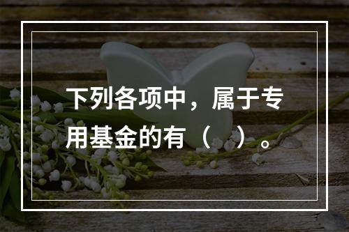 下列各项中，属于专用基金的有（　）。