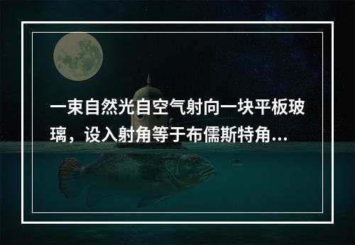 一束自然光自空气射向一块平板玻璃，设入射角等于布儒斯特角，则