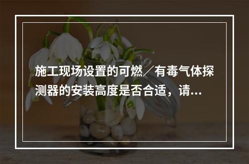 施工现场设置的可燃／有毒气体探测器的安装高度是否合适，请解释